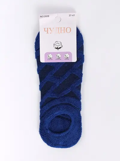 Носки синие с геометричной вышивкой